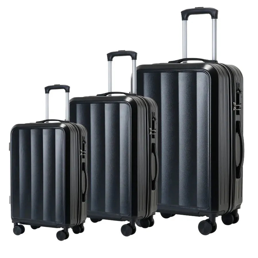 JMT-434762 Travel Bag Set - 3-Piece Luggage Suitcase & Rolling Tote for Cabin Use, Leather Design with Wheels