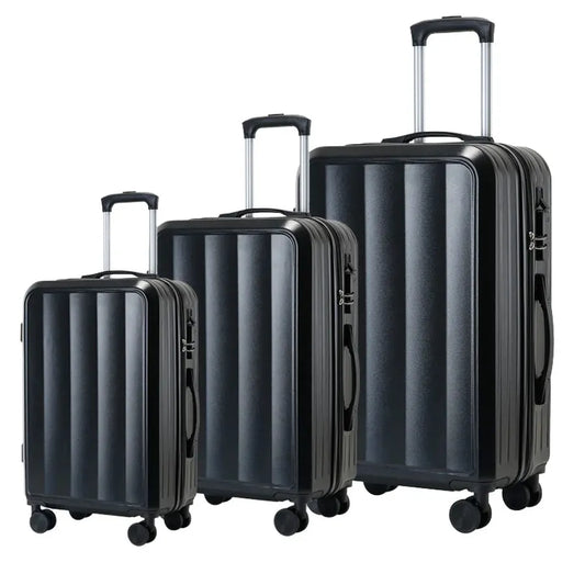 JMT-434762 Travel Bag Set - 3-Piece Luggage Suitcase & Rolling Tote for Cabin Use, Leather Design with Wheels