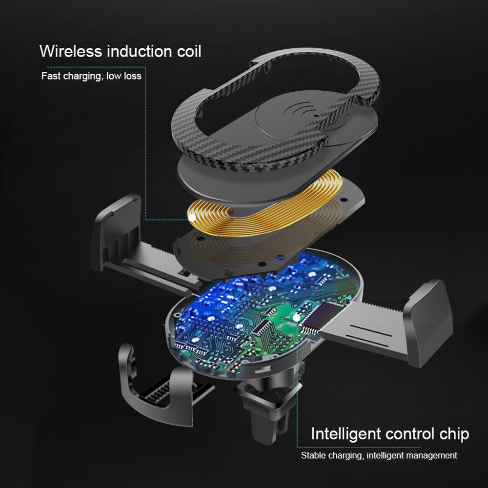 JMT-435146 Wireless Fast Charging Car Phone Holder with Adjustable Support and Accessories