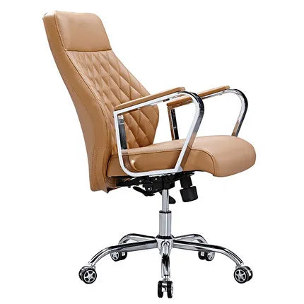 JMT-436042 Ergonomic High-Back Office Chair with PU Armrests and Adjustable Height, Leather Upholstery, Aluminium Base