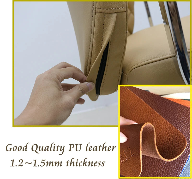 JMT-436042 Ergonomic High-Back Office Chair with PU Armrests and Adjustable Height, Leather Upholstery, Aluminium Base