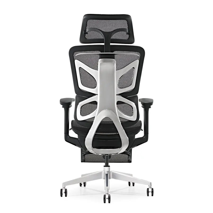 JMT-436042 Ergonomic Mesh Office Chair with Adjustable Footrest and Clothes Hanger, Swivel Design for Comfort