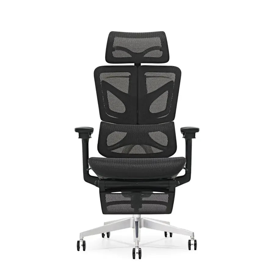 JMT-436042 Ergonomic Mesh Office Chair with Adjustable Footrest and Clothes Hanger, Swivel Design for Comfort