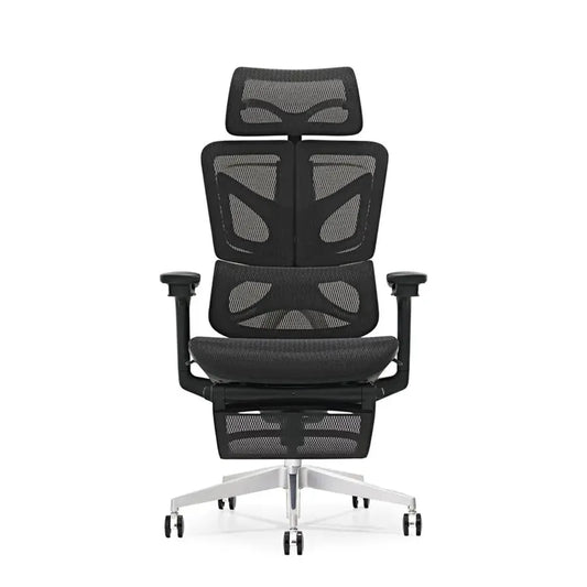 JMT-436042 Ergonomic Mesh Office Chair with Adjustable Footrest and Clothes Hanger, Swivel Design for Comfort