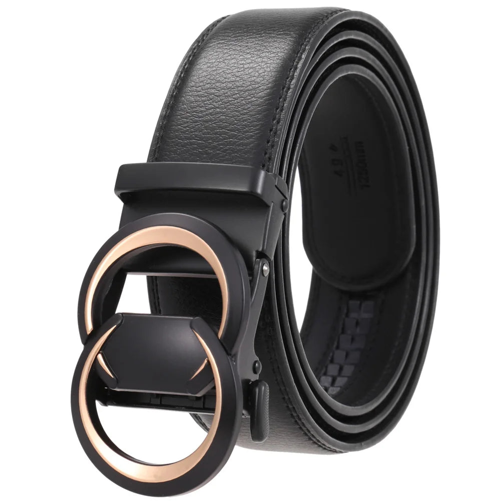 JMT-436042 Genuine Cow Leather Men's Designer Belt - Sophisticated and Durable Accessory