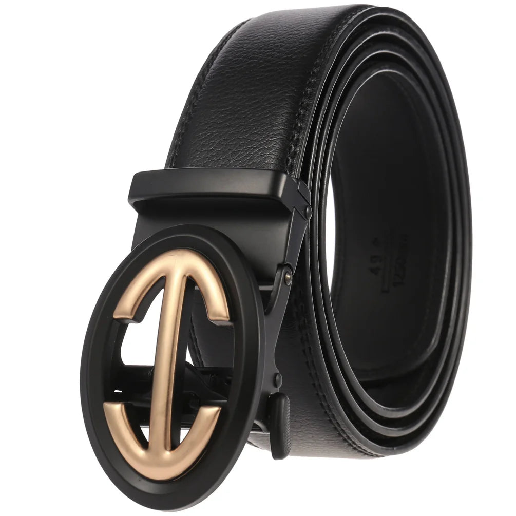 JMT-436042 Genuine Cow Leather Men's Designer Belt - Sophisticated and Durable Accessory