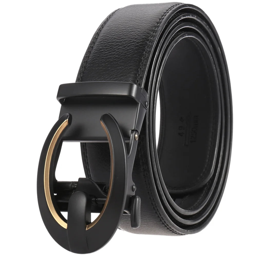 JMT-436042 Genuine Cow Leather Men's Designer Belt - Sophisticated and Durable Accessory
