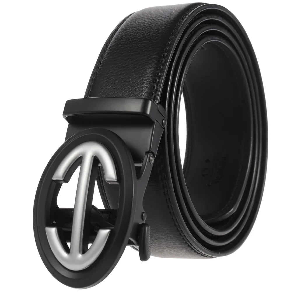 JMT-436042 Genuine Cow Leather Men's Designer Belt - Sophisticated and Durable Accessory