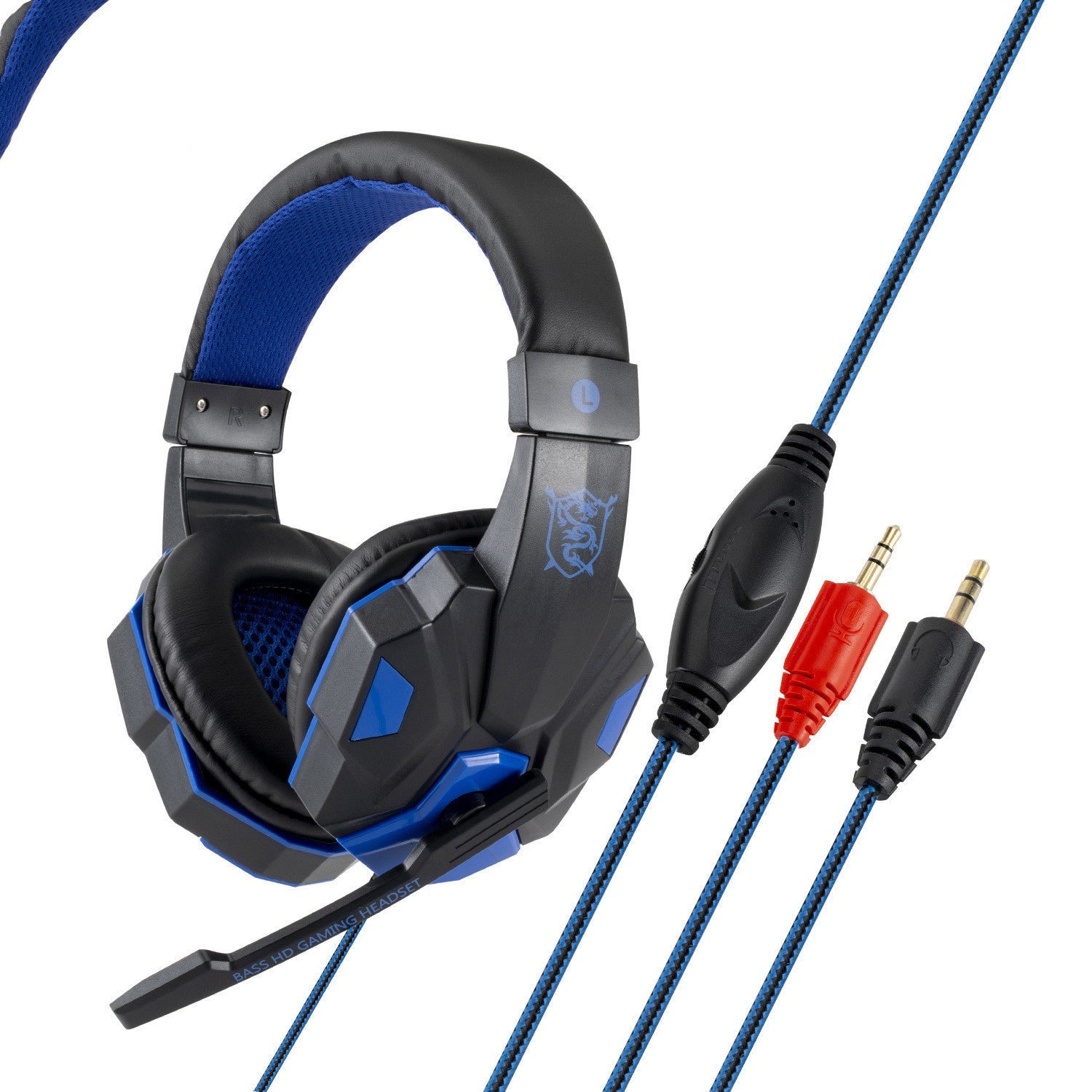 JMT-436106 Luminous Wired Computer Headset with 3.5mm and USB Connectivity - 40mm Drivers, 2m Cable, 20-20,000 Hz Frequency Response