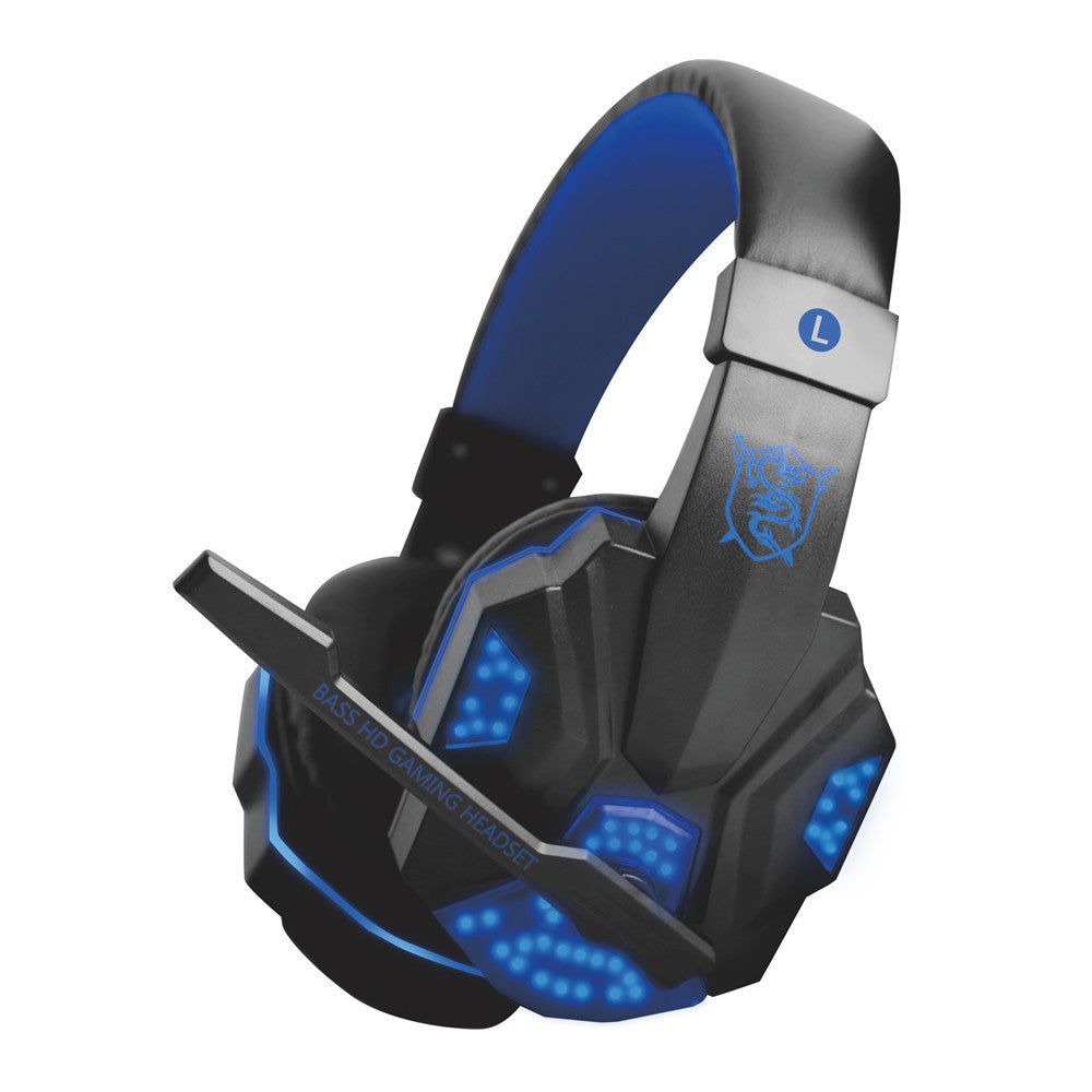 JMT-436106 Luminous Wired Computer Headset with 3.5mm and USB Connectivity - 40mm Drivers, 2m Cable, 20-20,000 Hz Frequency Response