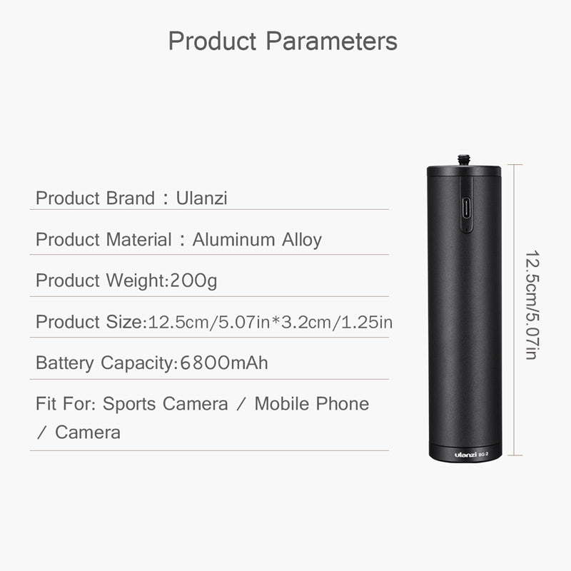 JMT-436618 Compact Aluminum Alloy Charging Handle - 6800mAh Battery, 12.5cm x 3.2cm
