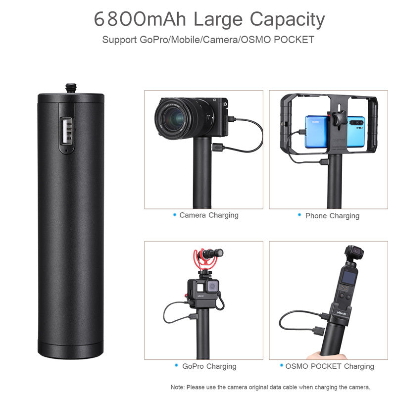 JMT-436618 Compact Aluminum Alloy Charging Handle - 6800mAh Battery, 12.5cm x 3.2cm