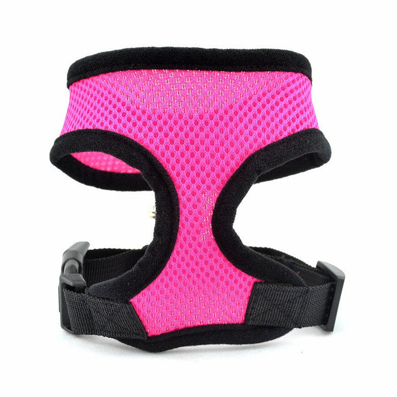 JMT-436618 Teddy Vest-Style Dog Walking Collar for Small Dogs - Red, Black, Yellow, Blue, Pink Sizes XS, S, M