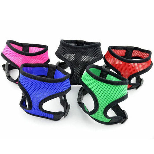 JMT-436618 Teddy Vest-Style Dog Walking Collar for Small Dogs - Red, Black, Yellow, Blue, Pink Sizes XS, S, M