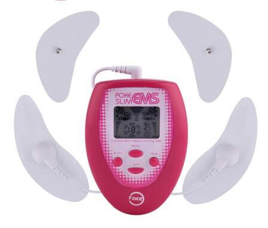 JMT-436682 Facial EMS Massager with 4 Massage Modes, Rose Red, Compact Design
