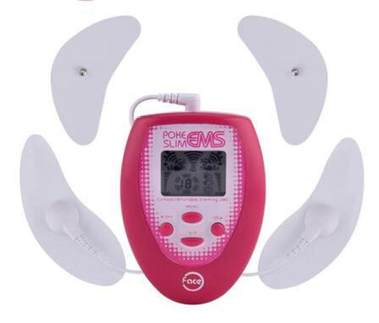 JMT-436682 Facial EMS Massager with 4 Massage Modes, Rose Red, Compact Design