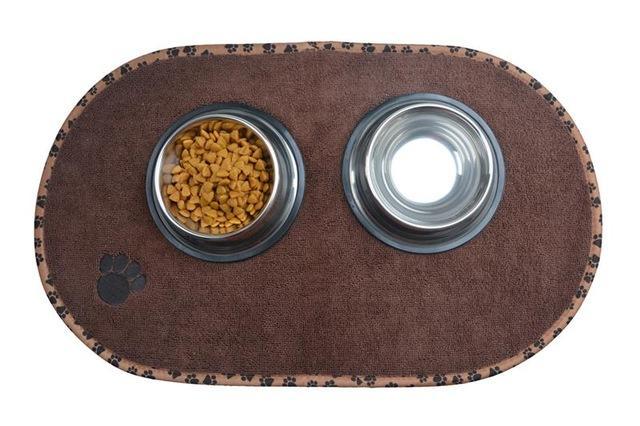 JMT-436746 Non-Slip Microfiber Pet Food Bowl Mat – Washable & Removable Design for Cats and Dogs