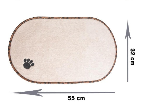 JMT-436746 Non-Slip Microfiber Pet Food Bowl Mat – Washable & Removable Design for Cats and Dogs