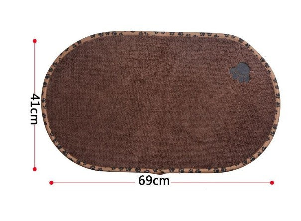 JMT-436746 Non-Slip Microfiber Pet Food Bowl Mat – Washable & Removable Design for Cats and Dogs