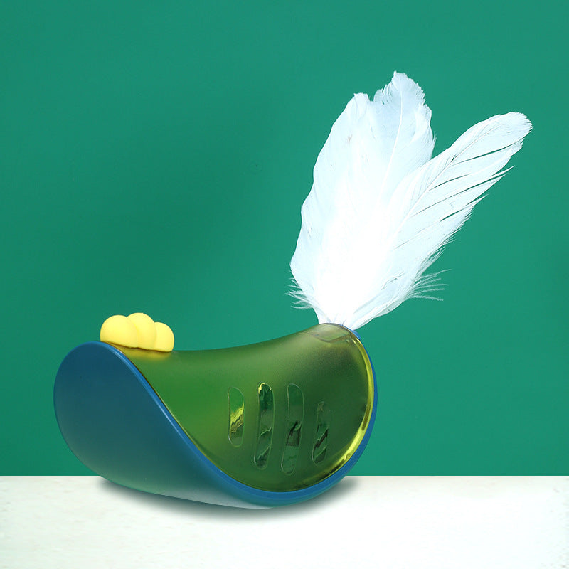 JMT-437258 Interactive Cat Puzzle Tumbler Toy with Snack Dispenser - Safe ABS+TPR Material, Adjustable Food Leakage Design, Chicken Shape for Indoor Play