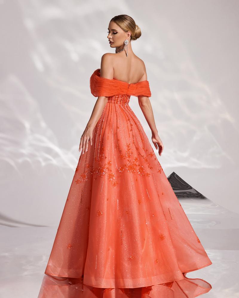 JMT-437514 Elegant Orange Evening Dress for Women - Style SH0167