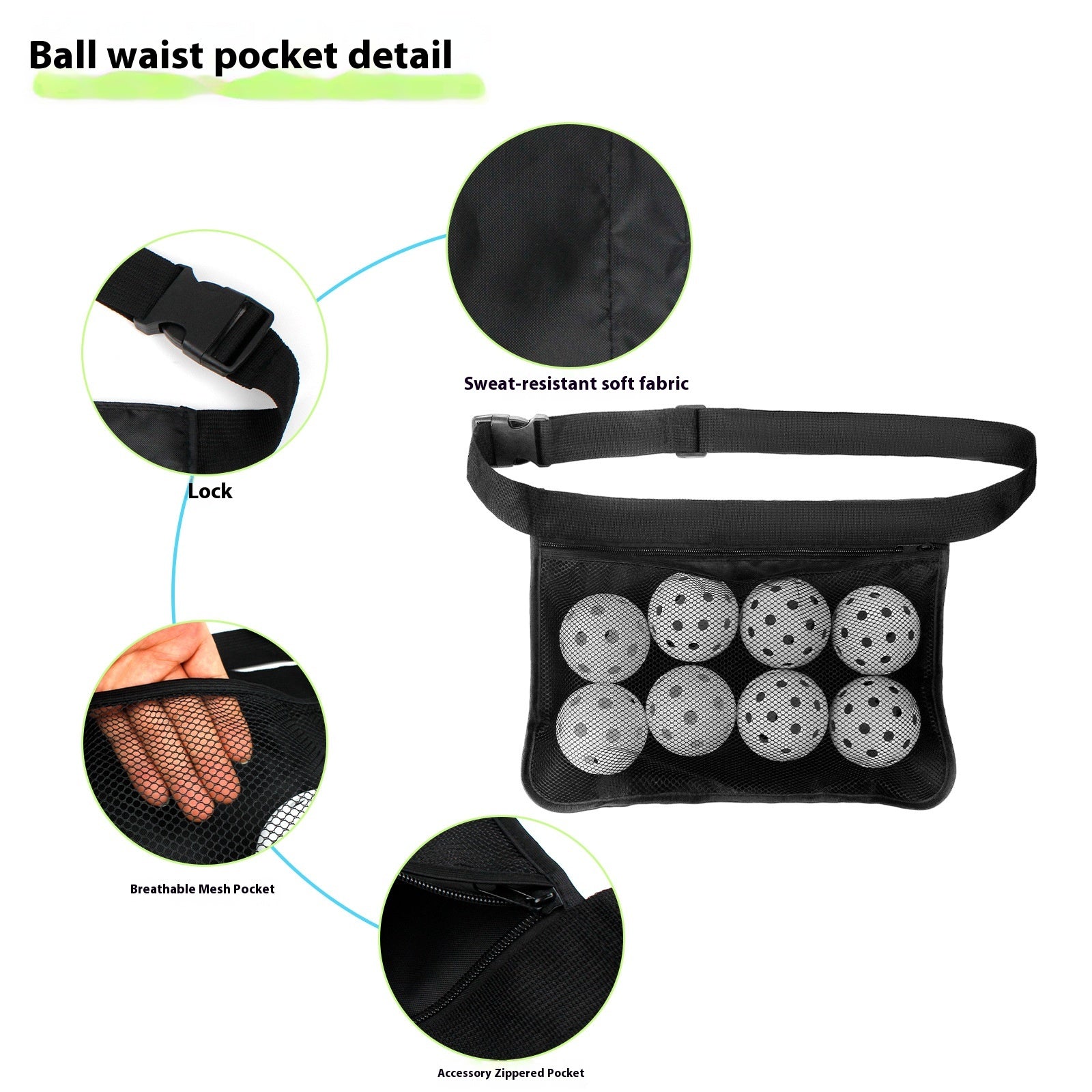 JMT-437514 Portable Outdoor Sports Ball Waist Storage Bag for Easy Carry and Organization