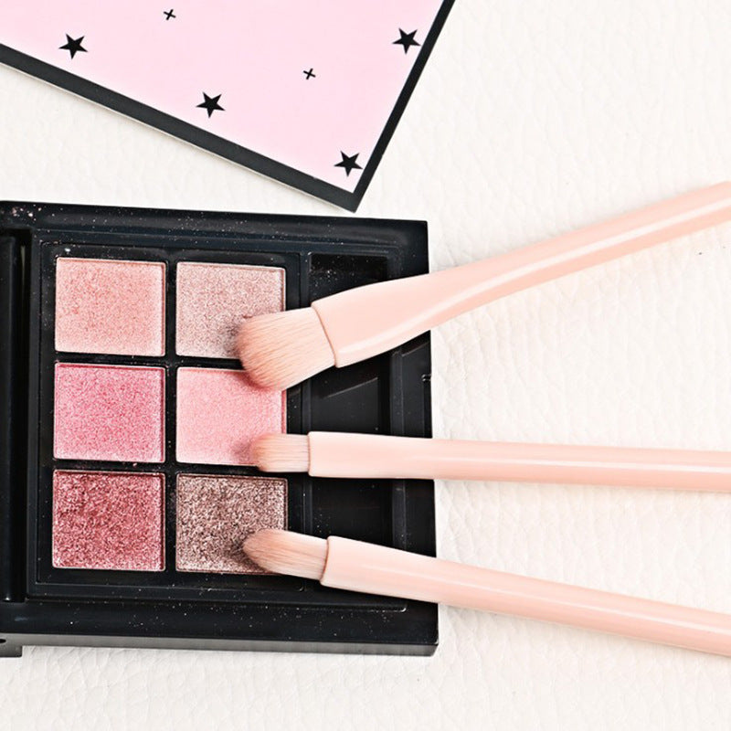 JMT-437706 4-in-1 Retractable Makeup Brush Set - Portable Plastic Handle with Man-Made Fiber Brushes