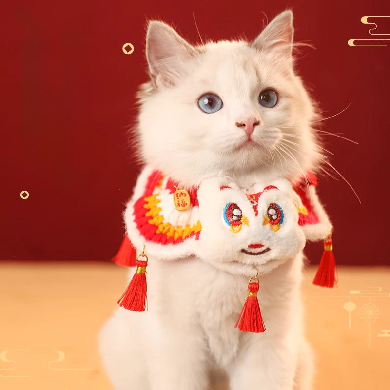 JMT-437898 Festive Pet Scarf Collar for Cats and Dogs – Winter and New Year’s Accessory for Kittens and Puppies