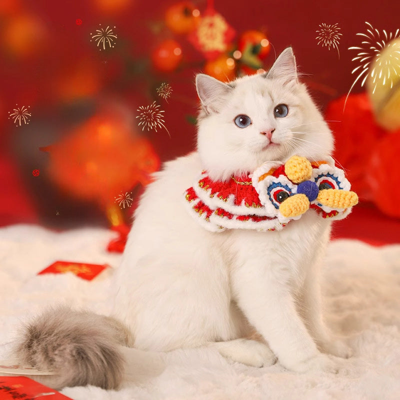 JMT-437898 Festive Pet Scarf Collar for Cats and Dogs – Winter and New Year’s Accessory for Kittens and Puppies