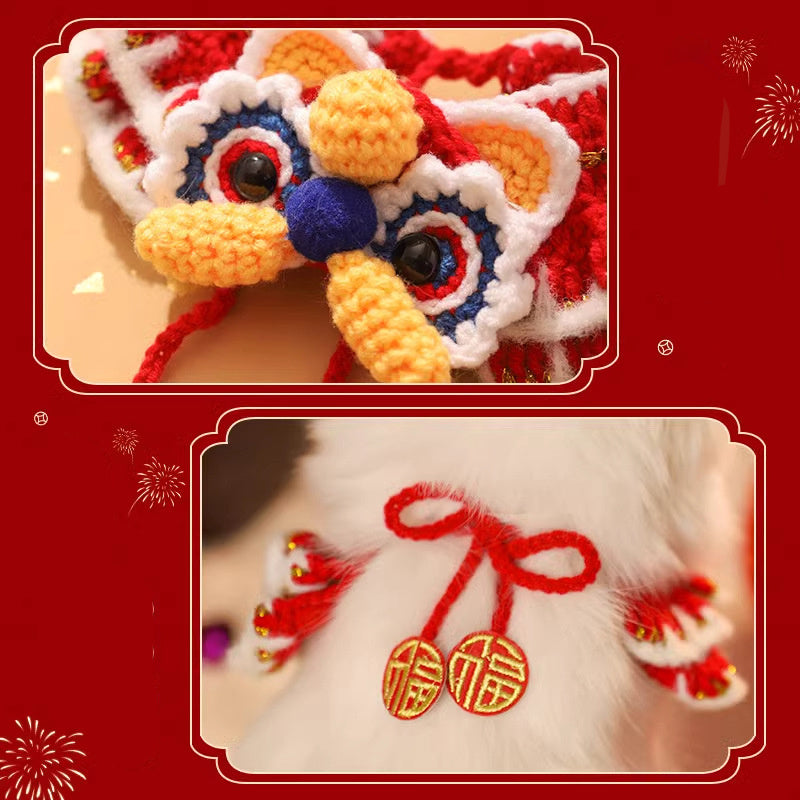 JMT-437898 Festive Pet Scarf Collar for Cats and Dogs – Winter and New Year’s Accessory for Kittens and Puppies