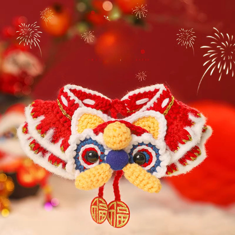 JMT-437898 Festive Pet Scarf Collar for Cats and Dogs – Winter and New Year’s Accessory for Kittens and Puppies