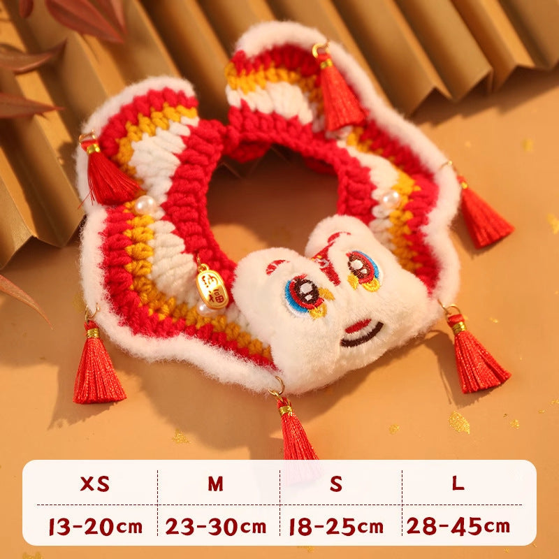 JMT-437898 Festive Pet Scarf Collar for Cats and Dogs – Winter and New Year’s Accessory for Kittens and Puppies