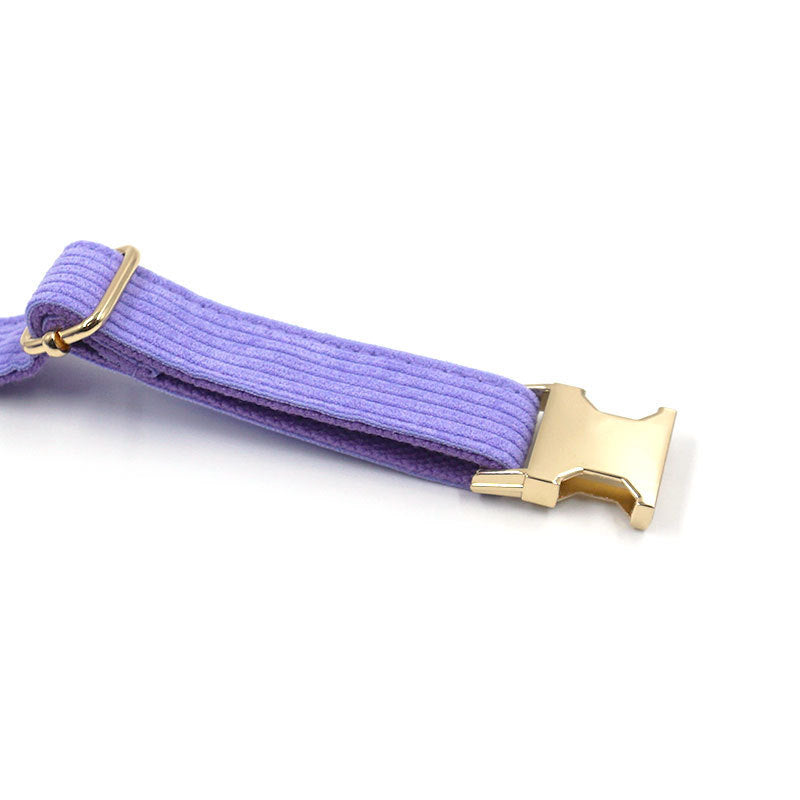 JMT-438090 Taro Purple Velvet Dog Collar - Adjustable Sizes XS to XL, Durable Cloth Material