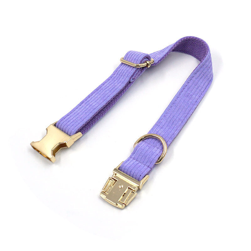 JMT-438090 Taro Purple Velvet Dog Collar - Adjustable Sizes XS to XL, Durable Cloth Material