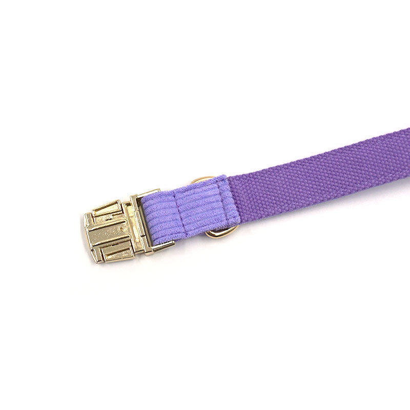 JMT-438090 Taro Purple Velvet Dog Collar - Adjustable Sizes XS to XL, Durable Cloth Material