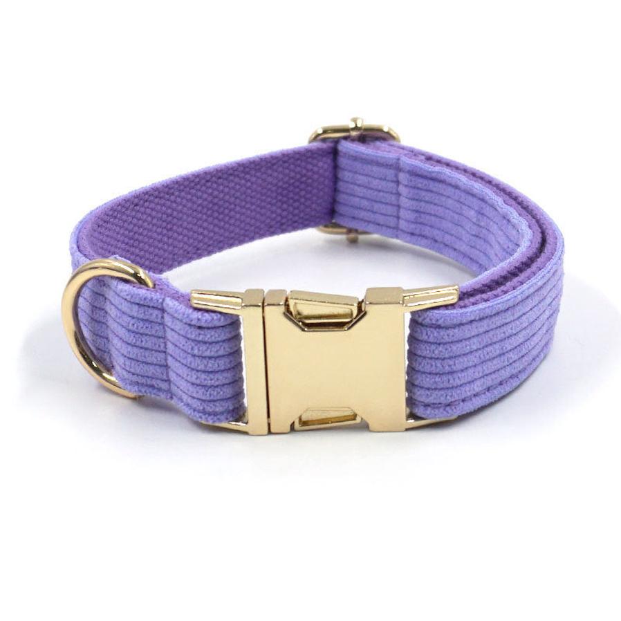 JMT-438090 Taro Purple Velvet Dog Collar - Adjustable Sizes XS to XL, Durable Cloth Material