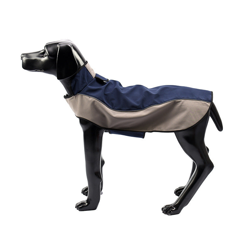 JMT-438346 Waterproof Breathable Outdoor Dog Stormsuit in Blue and Brown for Pet Comfort