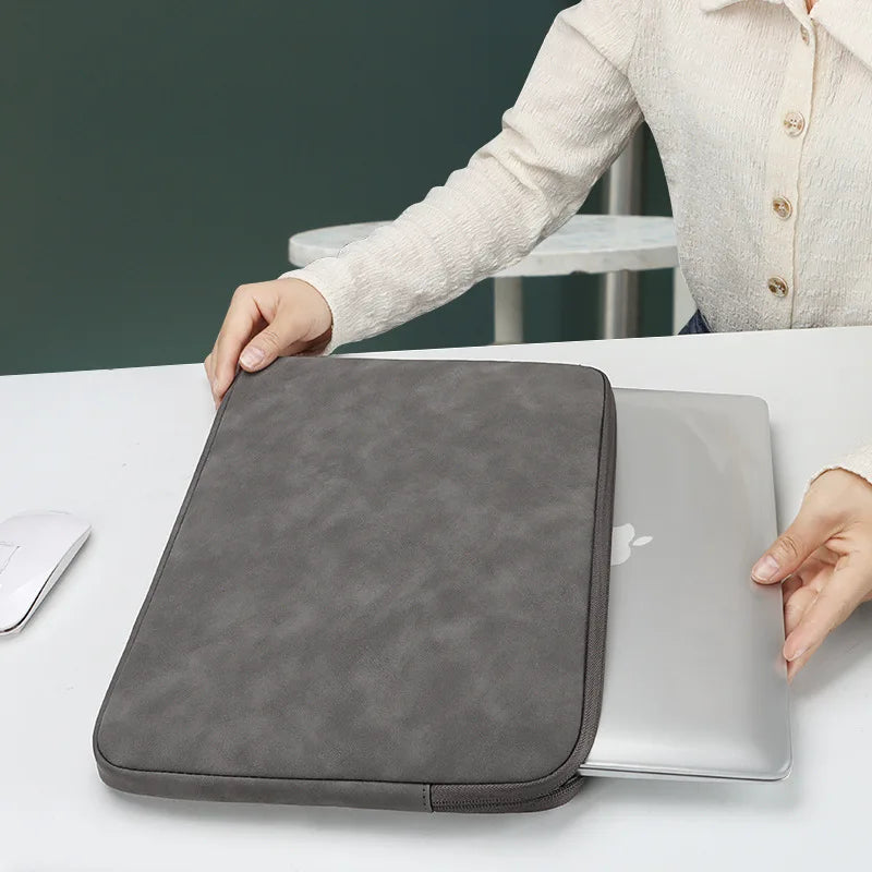 JMT-438410 Custom Logo Luxury PU Leather Waterproof Laptop Sleeve for Men and Women