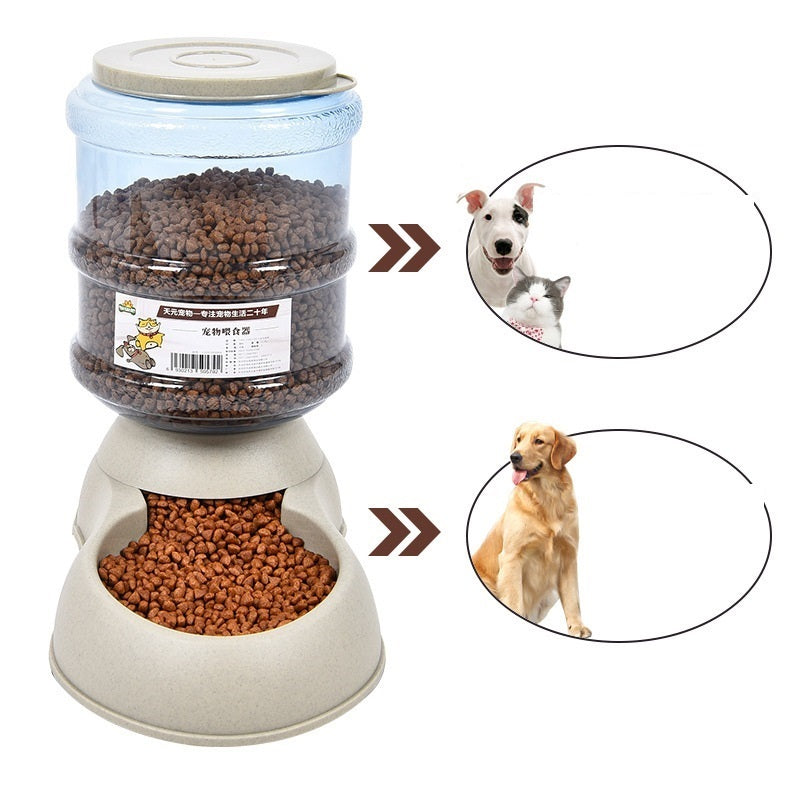 JMT-438602 Automatic Pet Food Dispenser - 3.75L Capacity, Made of Food-Grade Plastic, Easy Assembly for Dogs and Cats
