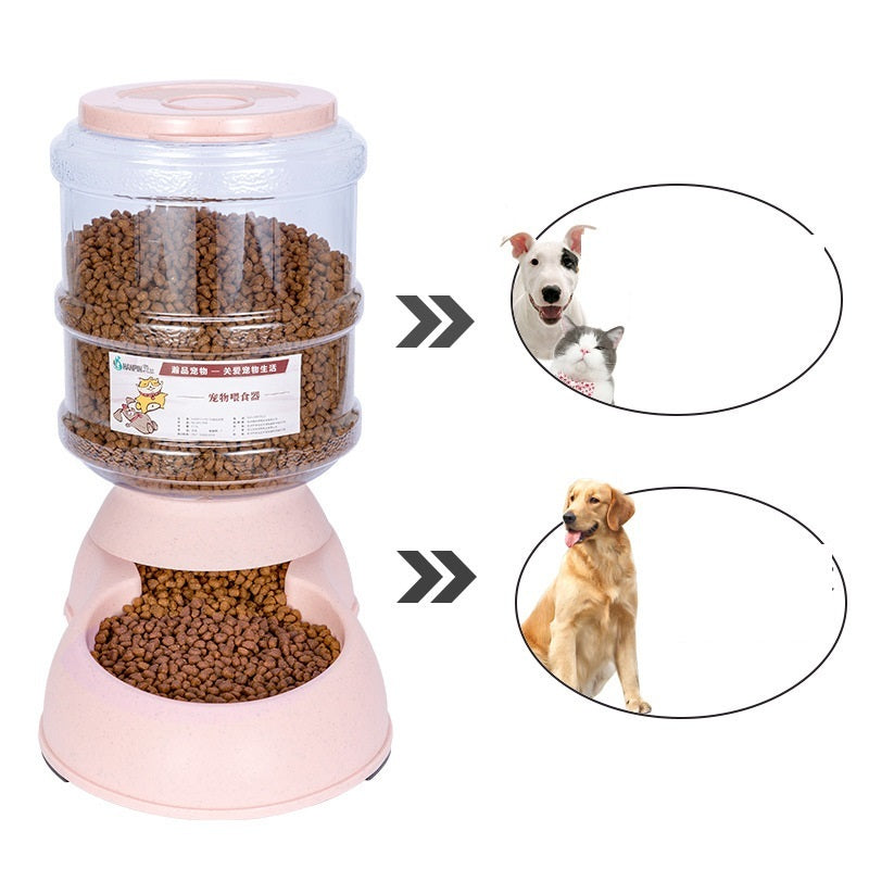 JMT-438602 Automatic Pet Food Dispenser - 3.75L Capacity, Made of Food-Grade Plastic, Easy Assembly for Dogs and Cats