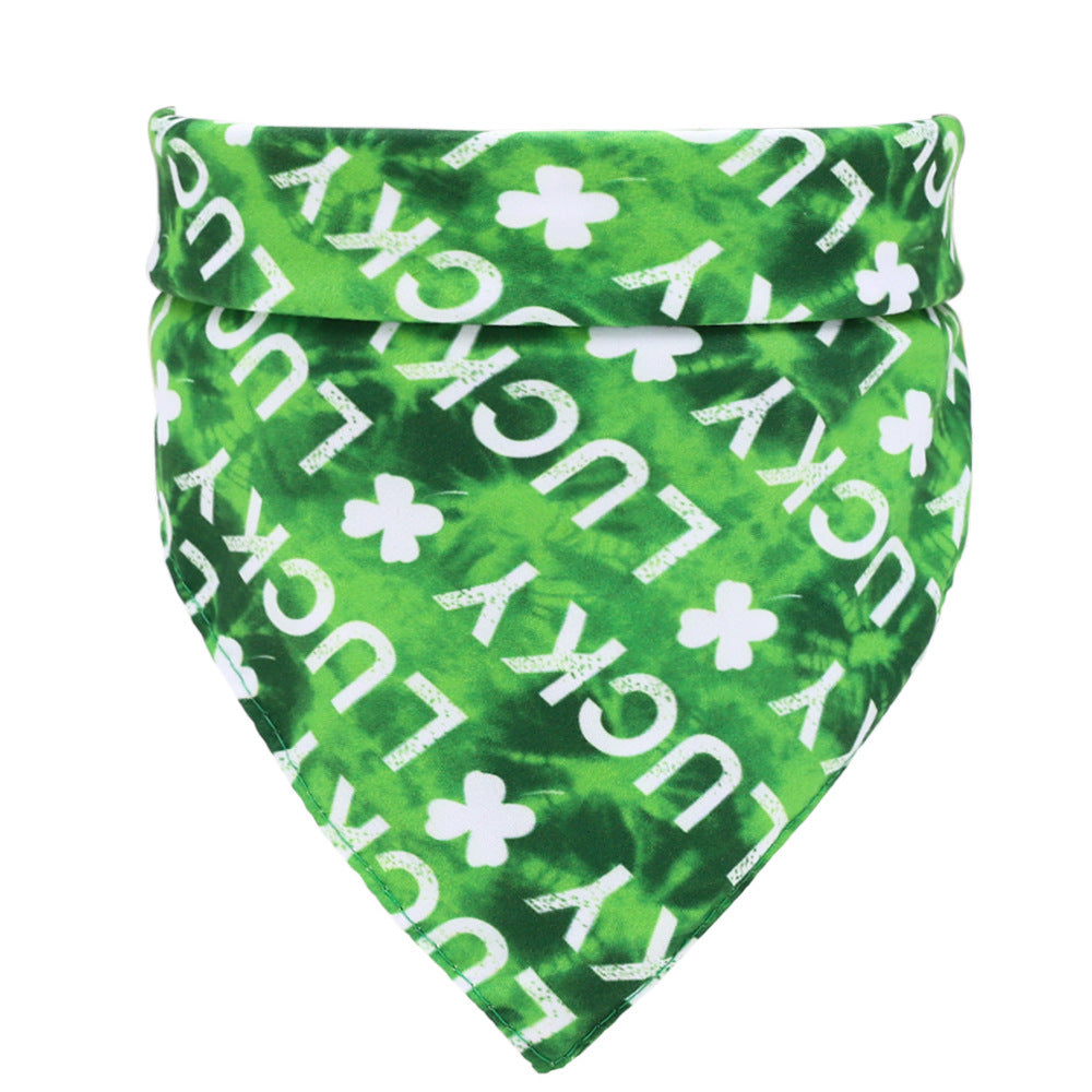 JMT-439050 Pure Cotton Green Pet Scarf, 48cm x 48cm for Neck Circumference 25-48cm
