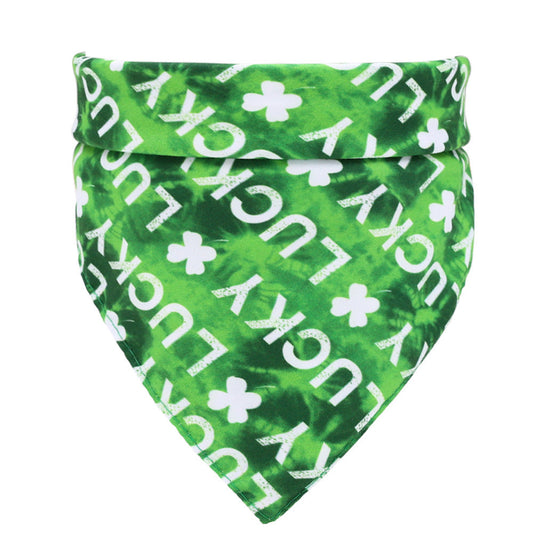 JMT-439050 Pure Cotton Green Pet Scarf, 48cm x 48cm for Neck Circumference 25-48cm