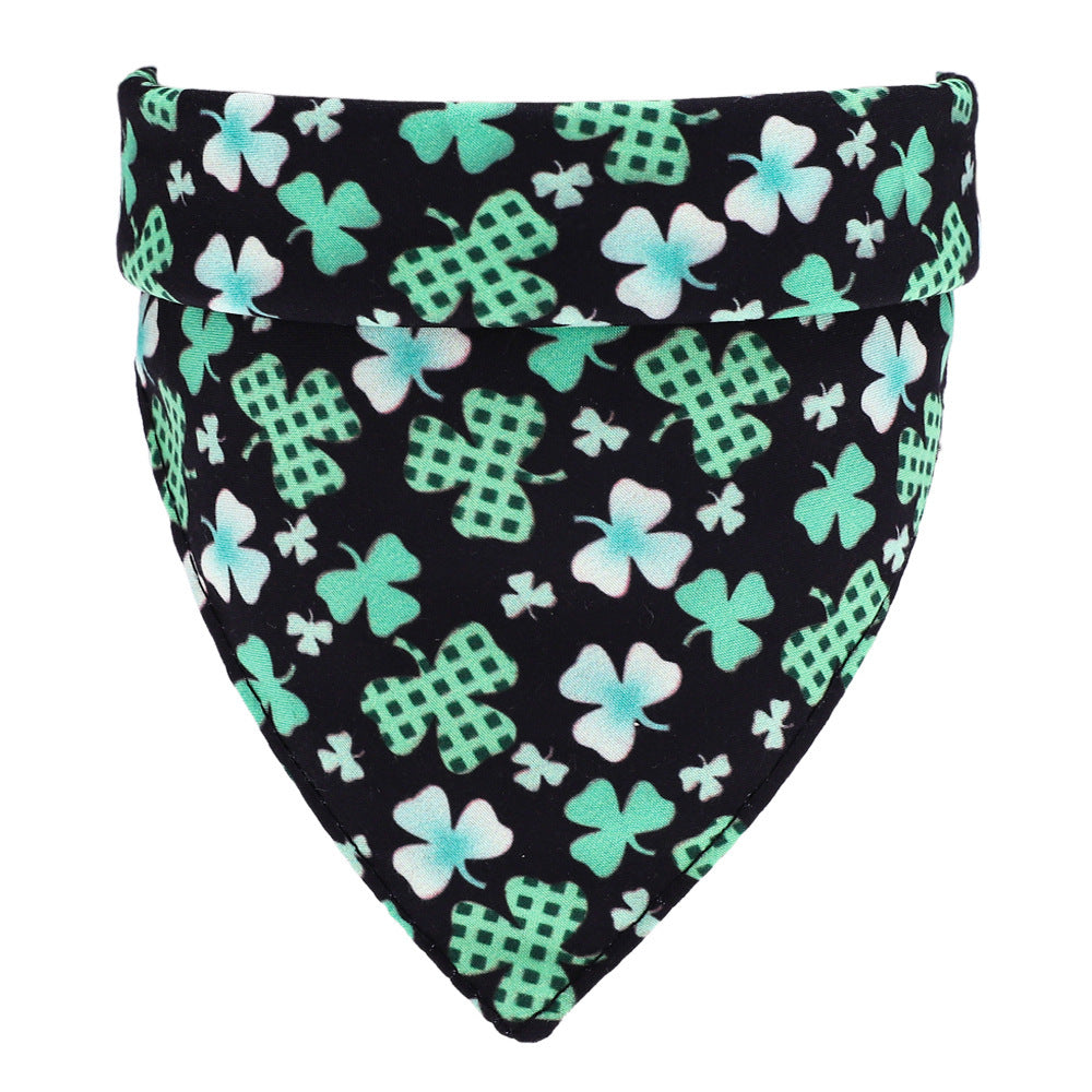 JMT-439050 Pure Cotton Green Pet Scarf, 48cm x 48cm for Neck Circumference 25-48cm