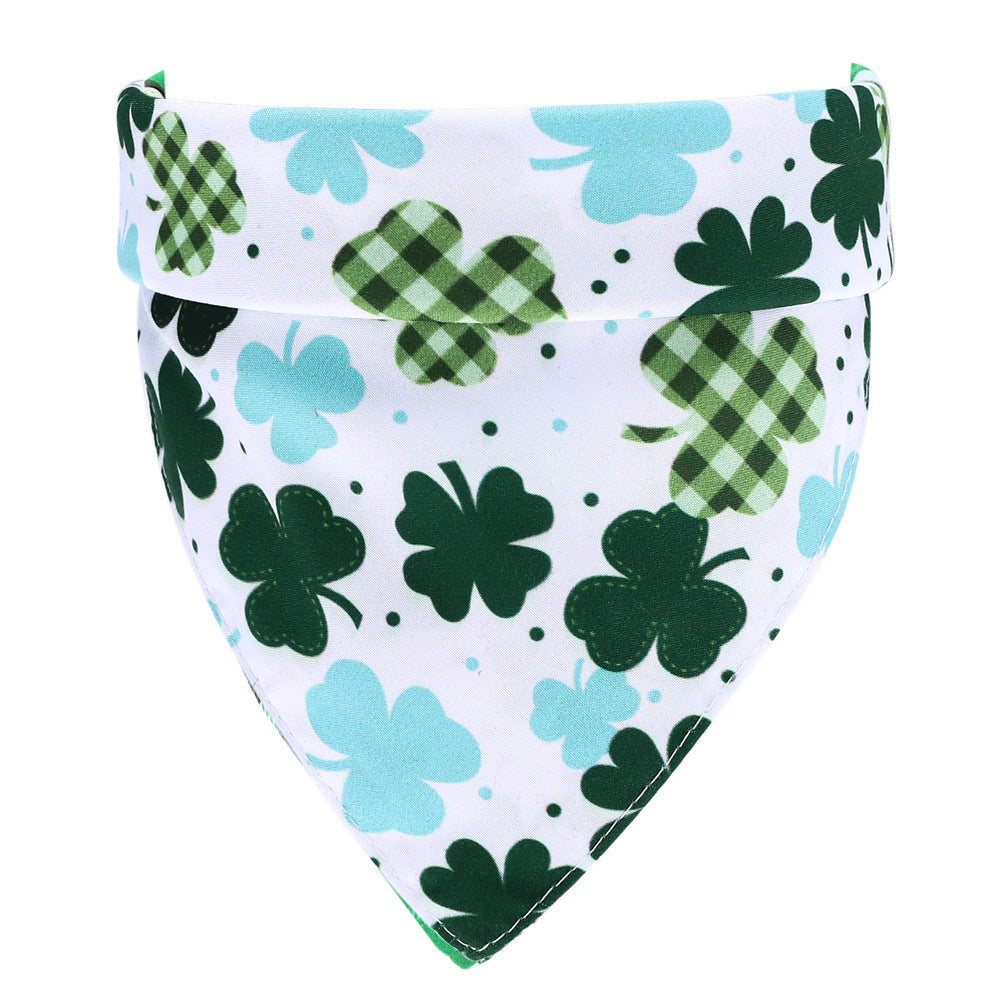 JMT-439050 Pure Cotton Green Pet Scarf, 48cm x 48cm for Neck Circumference 25-48cm