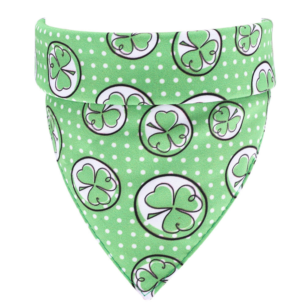 JMT-439050 Pure Cotton Green Pet Scarf, 48cm x 48cm for Neck Circumference 25-48cm