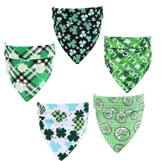 JMT-439050 Pure Cotton Green Pet Scarf, 48cm x 48cm for Neck Circumference 25-48cm