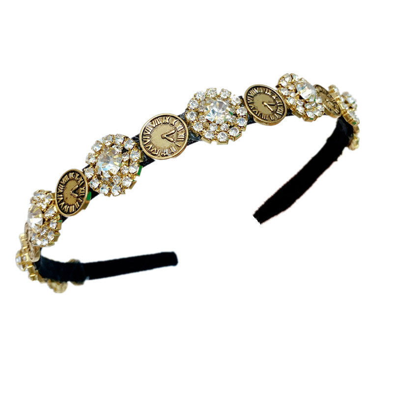 JMT-439114 Elegant U-Shaped Hair Band with Diamond and Pearl Accent