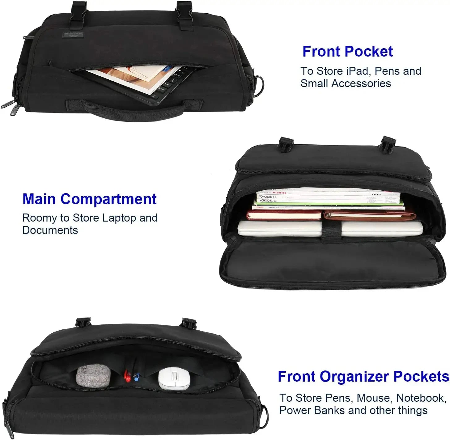 JMT-439562 Large Capacity Waterproof Laptop Tote Bag for Travel and Work