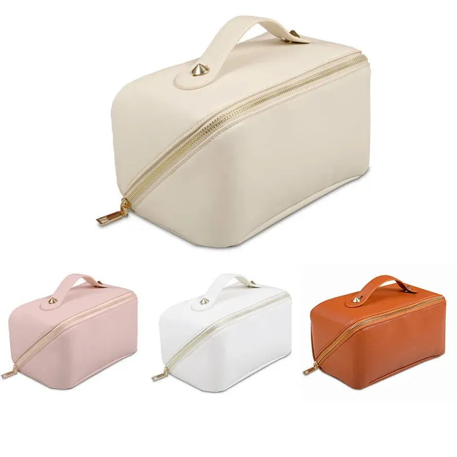 JMT-439626 Trendy Large Capacity Travel Cosmetic Bag in PU with Zipper Closure