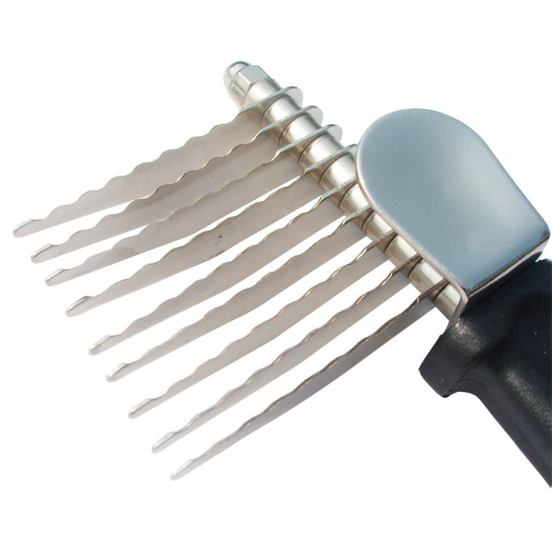 JMT-439818 Pet Knot Comb - Metal Dog Grooming Tool for Removing Tangles and Mats